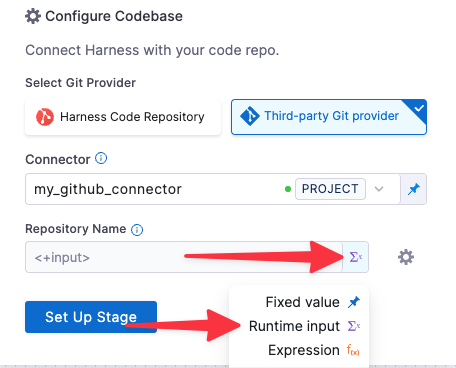 Configure codebase to specify repository at runtime